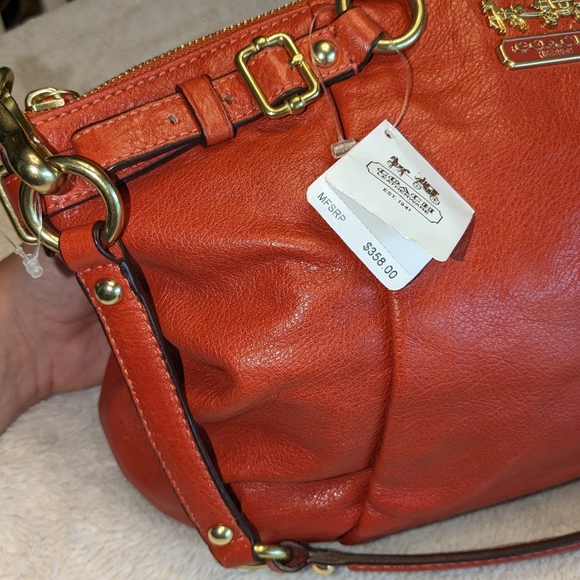 Coach Lindsey Satchel NWT Persimmon orange color. - Picture 2 of 12